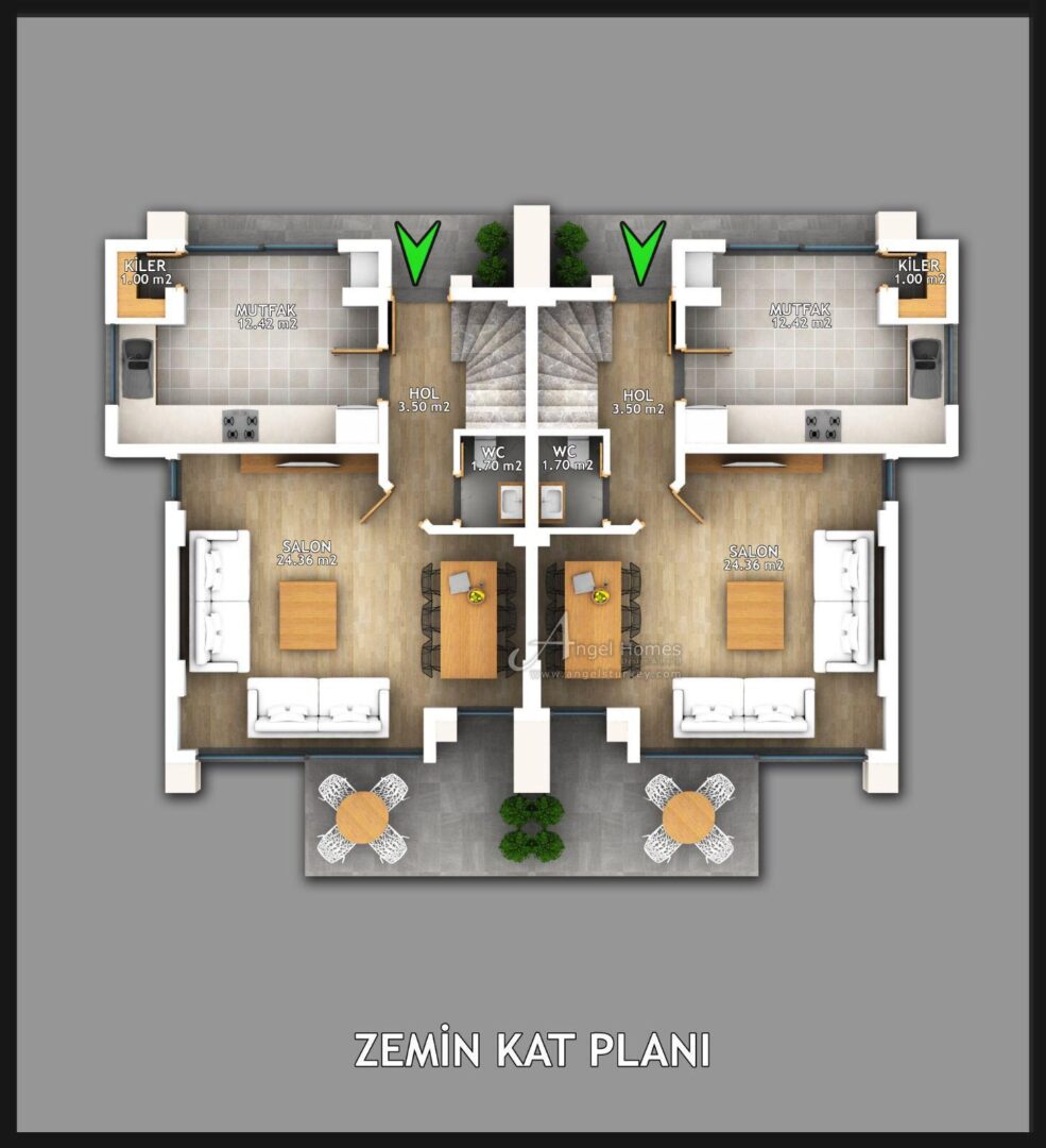 semi-detached villas in Calis